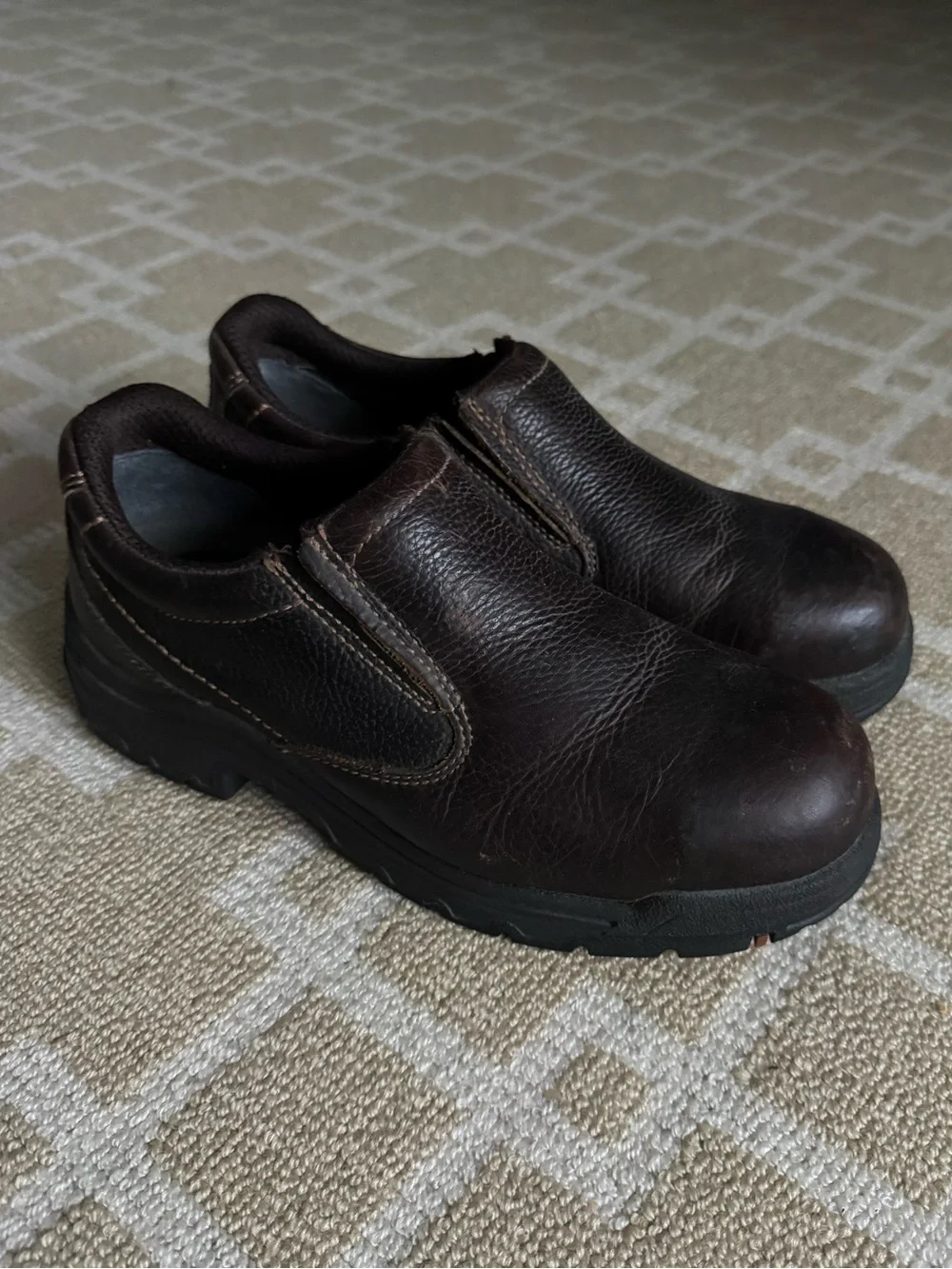 Timberland PRO Titan Alloy Toe Slip On Work Shoes Brown Leather Utility Men’s 9